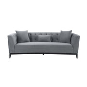 Melange Gray Velvet Sofa with Black Wood Base - Furniture City (CA)l