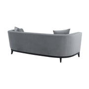 Melange Gray Velvet Sofa with Black Wood Base - Furniture City (CA)l