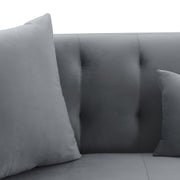 Melange Gray Velvet Sofa with Black Wood Base - Furniture City (CA)l