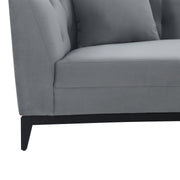Melange Gray Velvet Sofa with Black Wood Base - Furniture City (CA)l