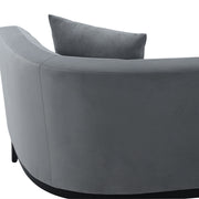 Melange Gray Velvet Sofa with Black Wood Base - Furniture City (CA)l