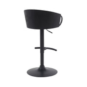 Montego Modern Adjustable Swivel Barstool in Black Powder Coated Finish with Snow White Faux Leather Upholstered Seat - Furniture City (CA)l