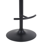 Montego Modern Adjustable Swivel Barstool in Black Powder Coated Finish with Snow White Faux Leather Upholstered Seat - Furniture City (CA)l