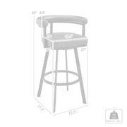Magnolia Swivel Bar Stool in Brown Metal with Brown Faux Leather - Furniture City (CA)l