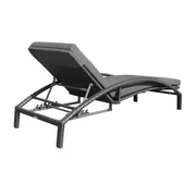 Mahana Adjustable Patio Outdoor Chaise Lounge Chair in Black Wicker with Charcoal Cushions - Furniture City (CA)l