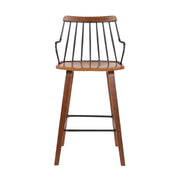 Micah Walnut and Metal Modern 26" Counter Height Bar Stool - Furniture City (CA)l