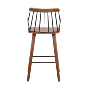 Micah Walnut and Metal Modern 26" Counter Height Bar Stool - Furniture City (CA)l