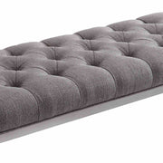 Milo Bench in Brushed Stainless Steel finish with Gray Fabric - Furniture City (CA)l