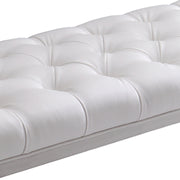 Milo Bench in Brushed Stainless Steel finish with White PU - Furniture City (CA)l