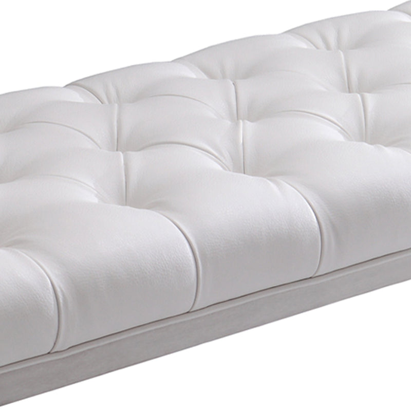 Milo Bench in Brushed Stainless Steel finish with White PU - Furniture City (CA)l
