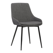 Mia Contemporary Dining Chair in Charcoal Fabric with Black Powder Coated Metal Legs - Furniture City (CA)l