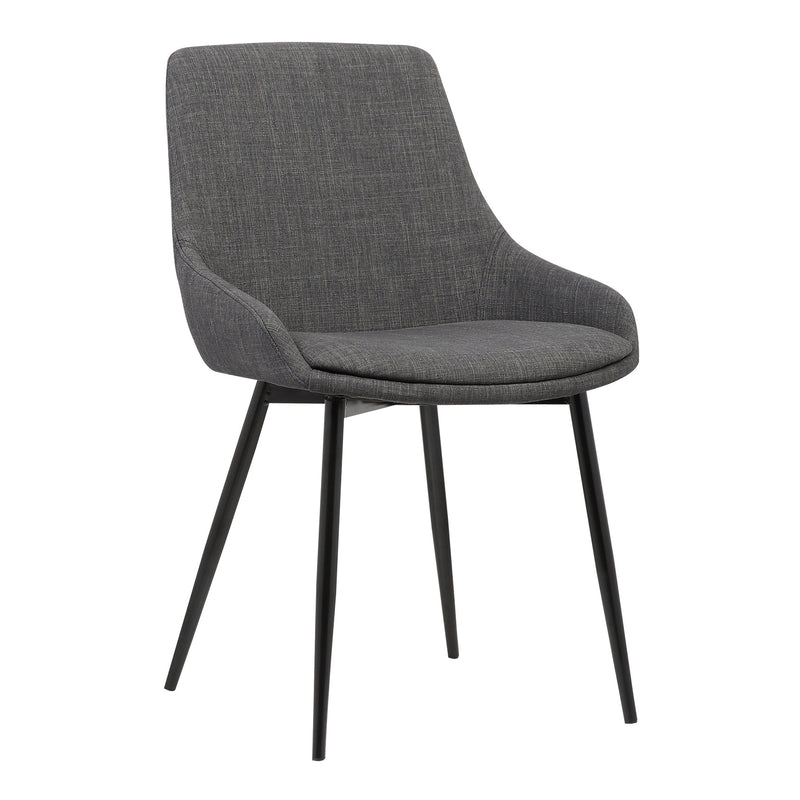 Mia Contemporary Dining Chair in Charcoal Fabric with Black Powder Coated Metal Legs - Furniture City (CA)l