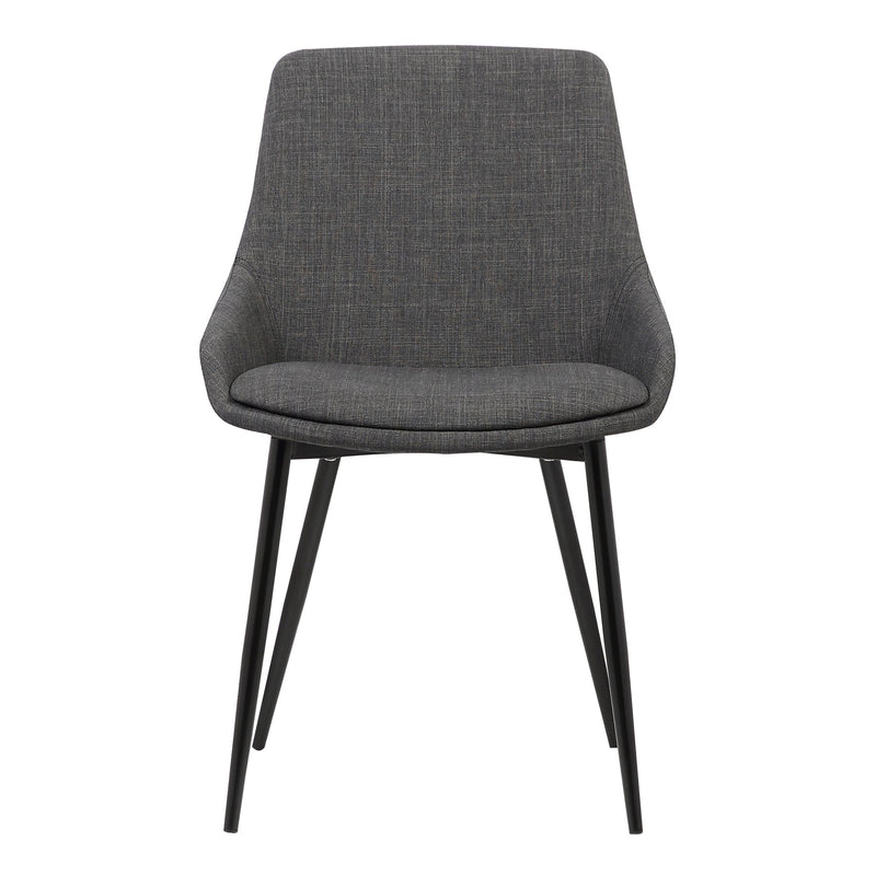 Mia Contemporary Dining Chair in Charcoal Fabric with Black Powder Coated Metal Legs - Furniture City (CA)l