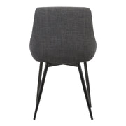 Mia Contemporary Dining Chair in Charcoal Fabric with Black Powder Coated Metal Legs - Furniture City (CA)l