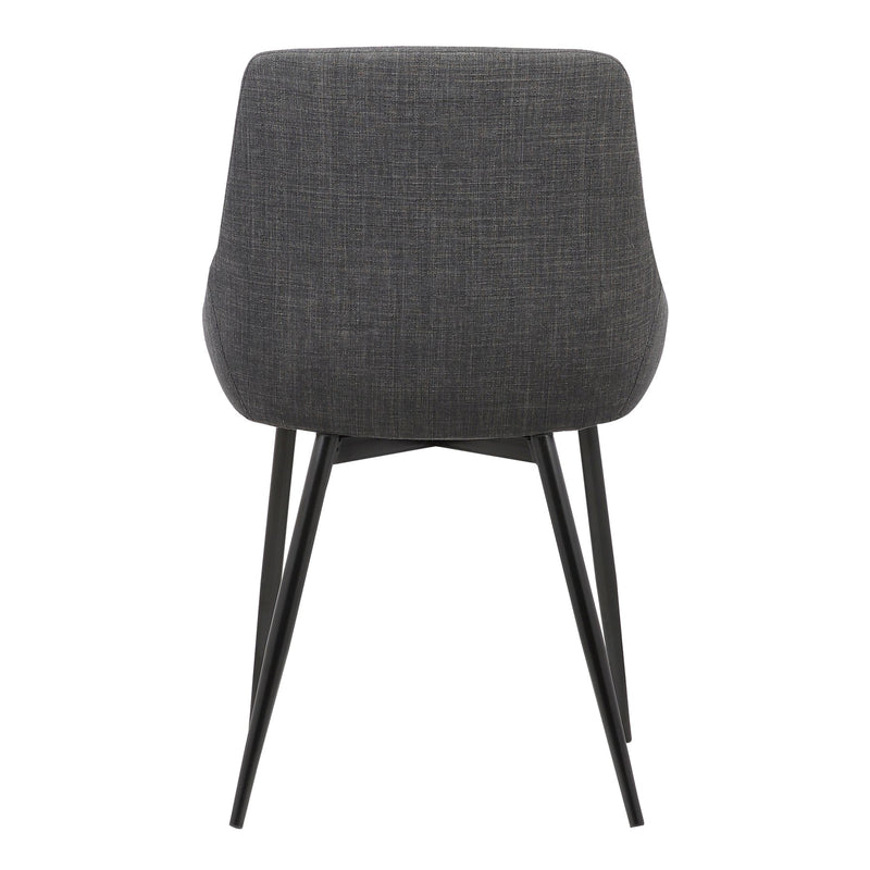Mia Contemporary Dining Chair in Charcoal Fabric with Black Powder Coated Metal Legs - Furniture City (CA)l