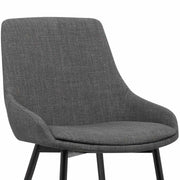 Mia Contemporary Dining Chair in Charcoal Fabric with Black Powder Coated Metal Legs - Furniture City (CA)l