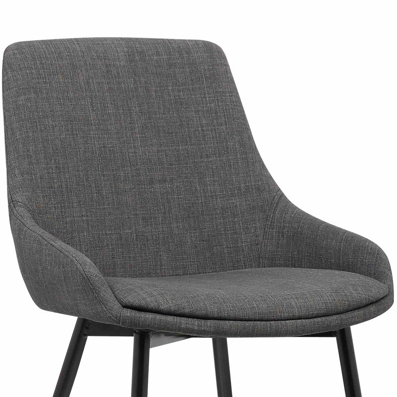 Mia Contemporary Dining Chair in Charcoal Fabric with Black Powder Coated Metal Legs - Furniture City (CA)l