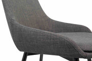Mia Contemporary Dining Chair in Charcoal Fabric with Black Powder Coated Metal Legs - Furniture City (CA)l