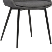Mia Contemporary Dining Chair in Charcoal Fabric with Black Powder Coated Metal Legs - Furniture City (CA)l