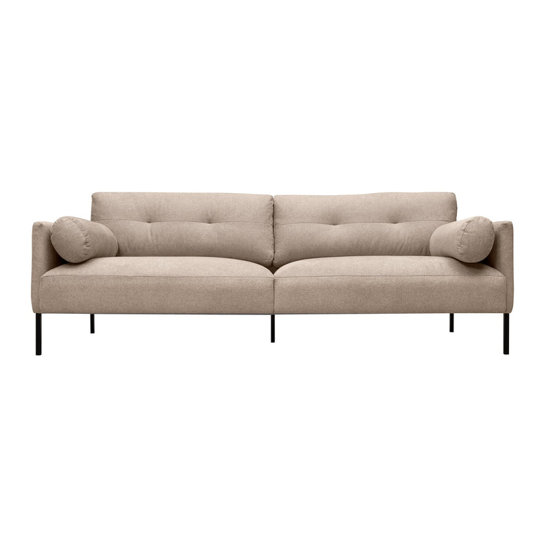 Michalina 84" Beige Fabric Sofa with Black Metal Legs - Furniture City (CA)l