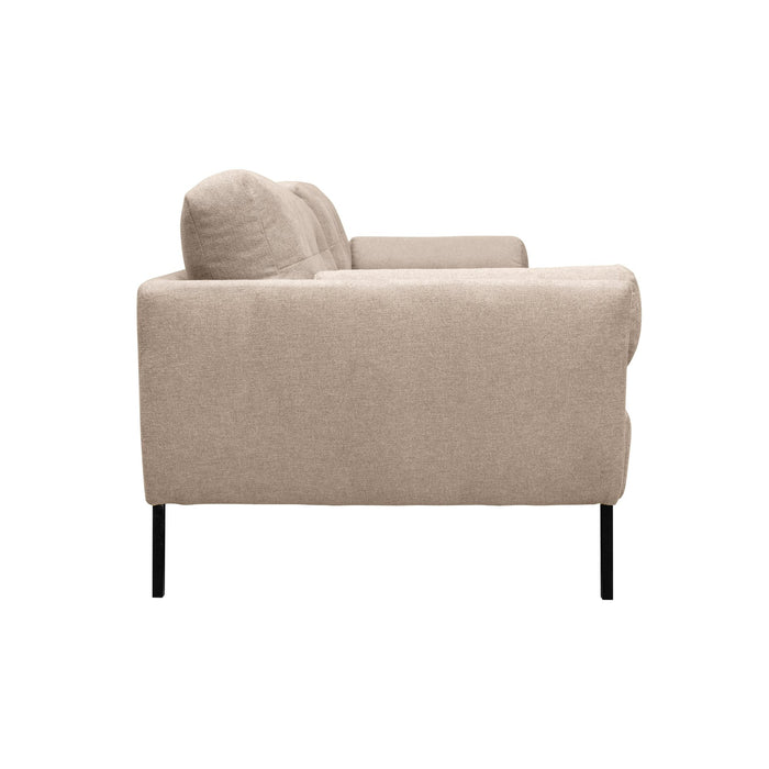 Michalina 84" Beige Fabric Sofa with Black Metal Legs