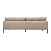Michalina 84" Beige Fabric Sofa with Black Metal Legs - Furniture City (CA)l
