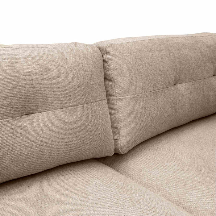 Michalina 84" Beige Fabric Sofa with Black Metal Legs