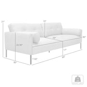 Michalina 84" Beige Fabric Sofa with Black Metal Legs - Furniture City (CA)l