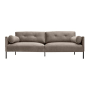 Michalina 84" Fossil Gray Velvet Sofa with Black Metal Legs - Furniture City (CA)l