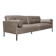 Michalina 84" Fossil Gray Velvet Sofa with Black Metal Legs - Furniture City (CA)l