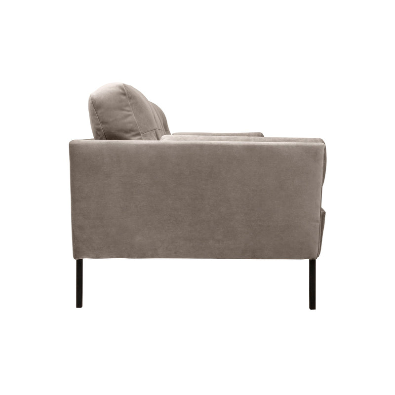 Michalina 84" Fossil Gray Velvet Sofa with Black Metal Legs - Furniture City (CA)l