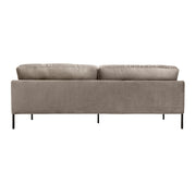 Michalina 84" Fossil Gray Velvet Sofa with Black Metal Legs - Furniture City (CA)l