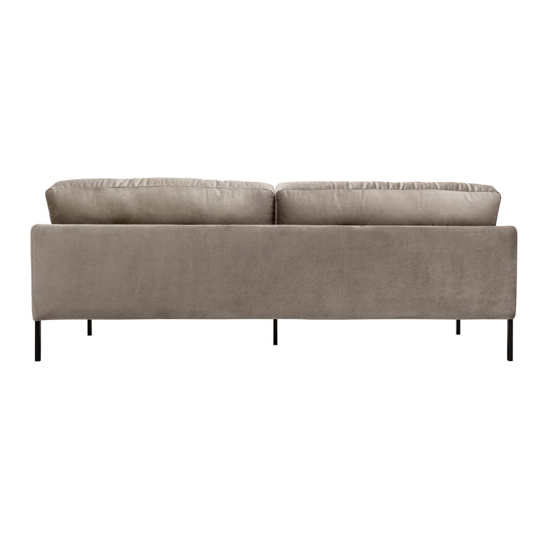 Michalina 84" Fossil Gray Velvet Sofa with Black Metal Legs - Furniture City (CA)l