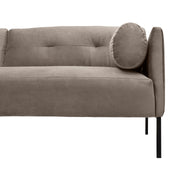 Michalina 84" Fossil Gray Velvet Sofa with Black Metal Legs - Furniture City (CA)l