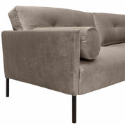 Michalina 84" Fossil Gray Velvet Sofa with Black Metal Legs - Furniture City (CA)l