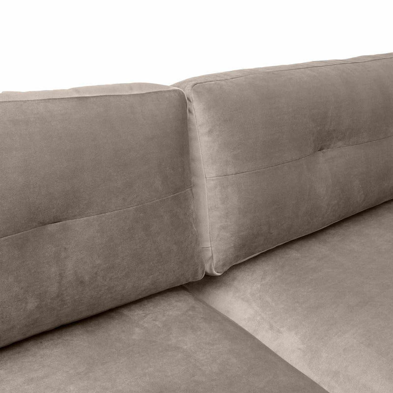 Michalina 84" Fossil Gray Velvet Sofa with Black Metal Legs - Furniture City (CA)l