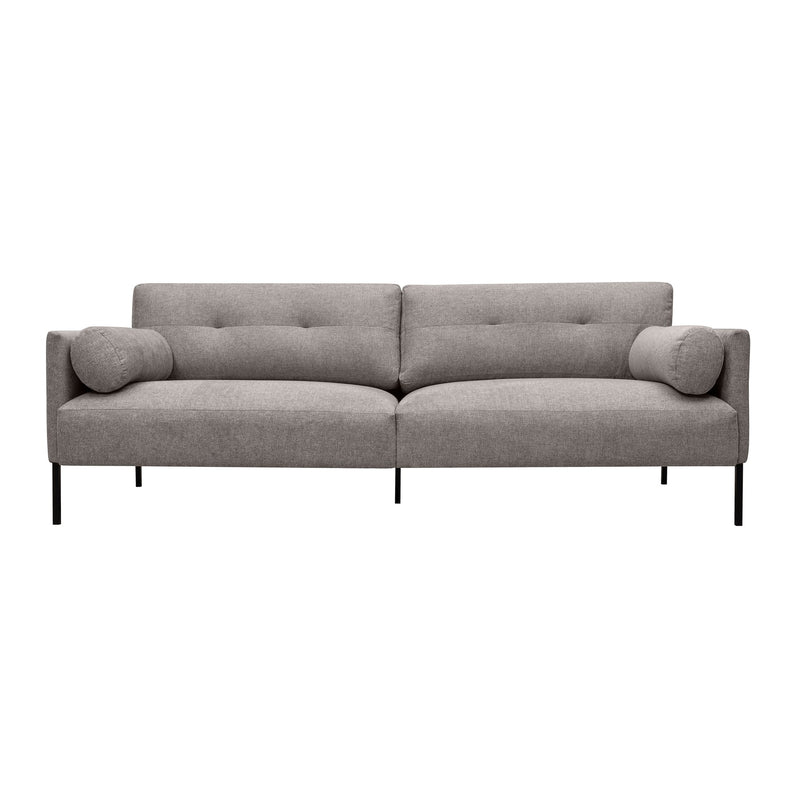 Michalina 84" Gray Fabric Sofa with Black Metal Legs - Furniture City (CA)l