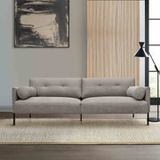 Michalina 84" Gray Fabric Sofa with Black Metal Legs - Furniture City (CA)l