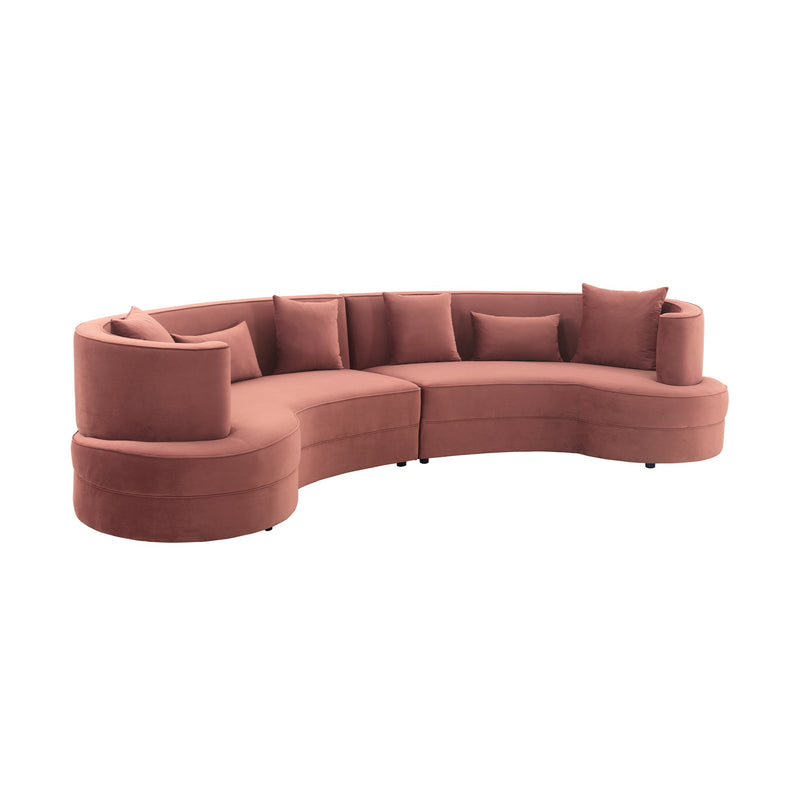 Majestic Blush Fabric Upholstered Sectional Sofa - Furniture City (CA)l