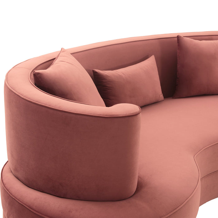 Majestic Blush Fabric Upholstered Sectional Sofa