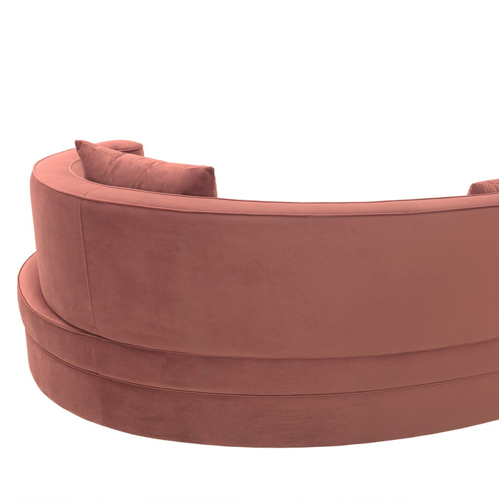 Majestic Blush Fabric Upholstered Sectional Sofa