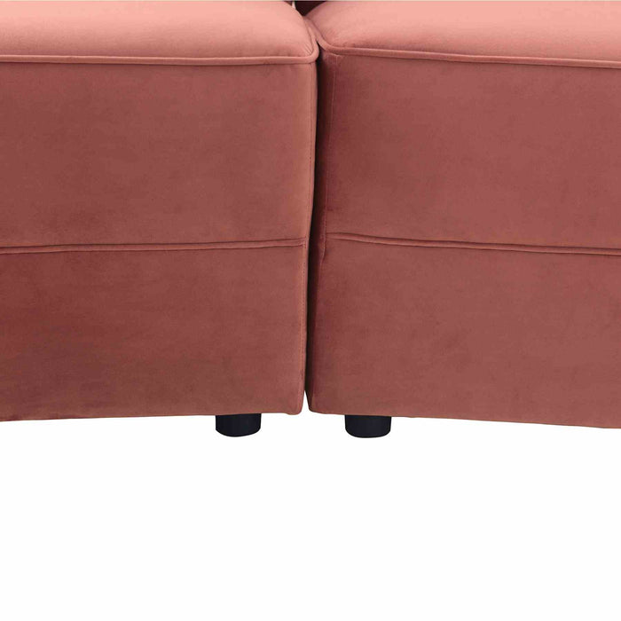 Majestic Blush Fabric Upholstered Sectional Sofa