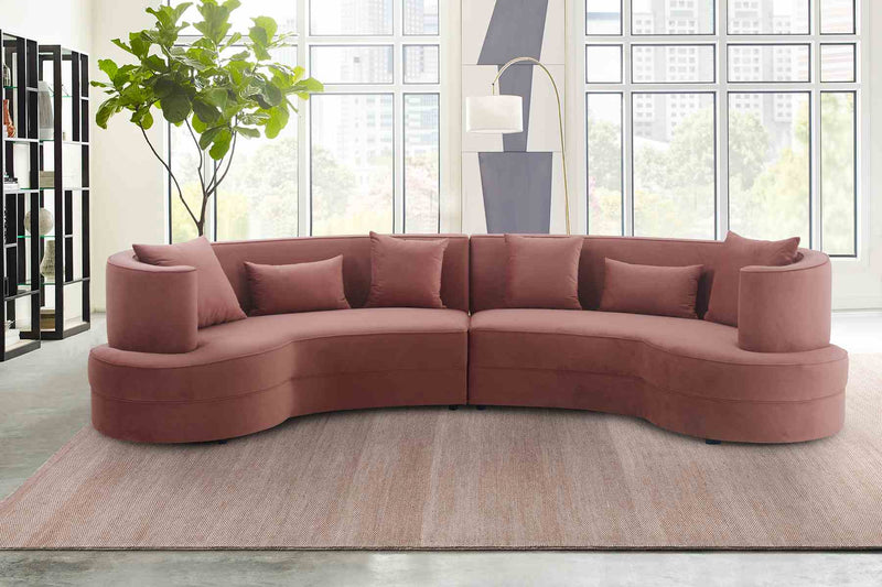 Majestic Blush Fabric Upholstered Sectional Sofa - Furniture City (CA)l