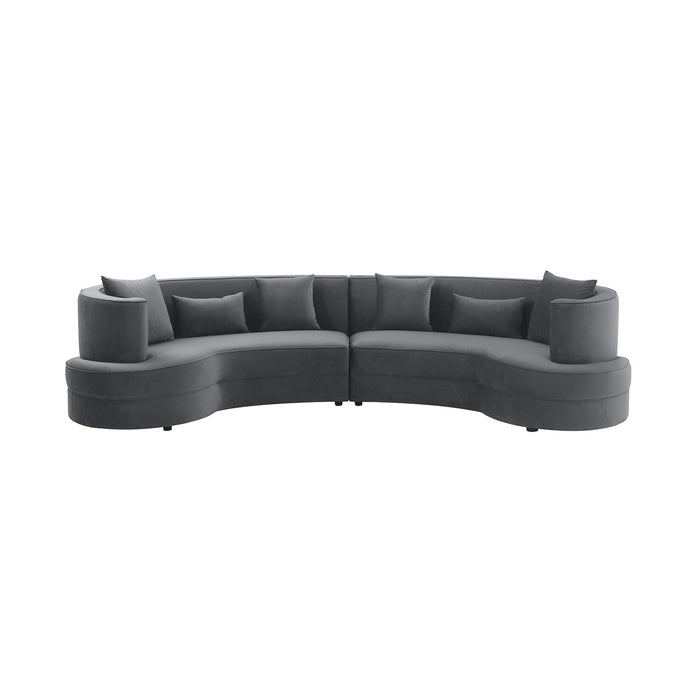 Majestic Gray Fabric Upholstered Sectional Sofa