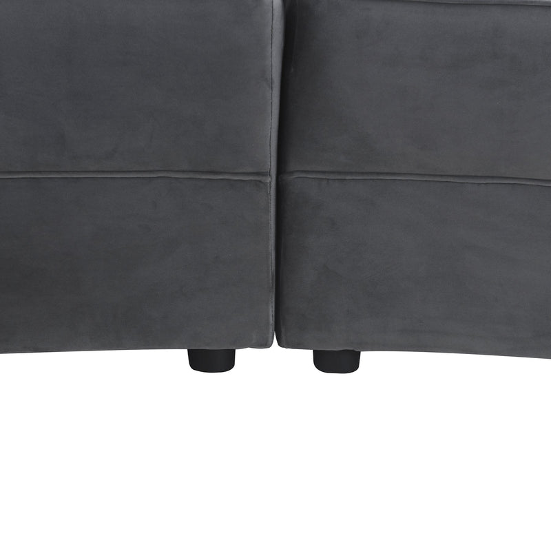 Majestic Gray Fabric Upholstered Sectional Sofa - Furniture City (CA)l
