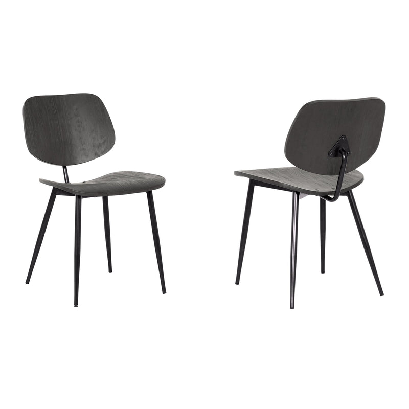 Miki Mid-Century Black Wood Dining Accent Chairs (Set of 2) - Furniture City (CA)l