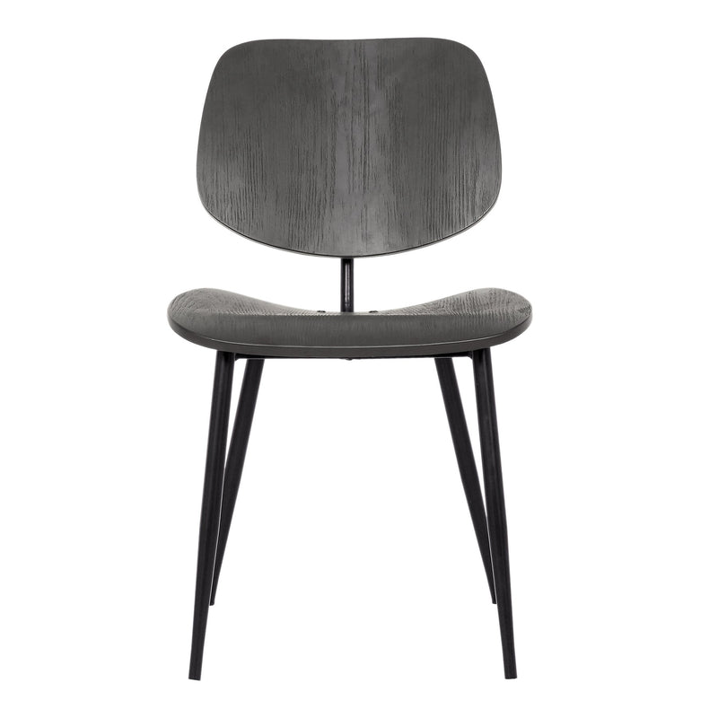 Miki Mid-Century Black Wood Dining Accent Chairs (Set of 2) - Furniture City (CA)l