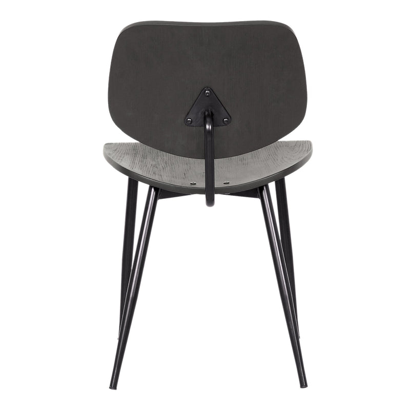 Miki Mid-Century Black Wood Dining Accent Chairs (Set of 2) - Furniture City (CA)l