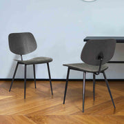 Miki Mid-Century Black Wood Dining Accent Chairs (Set of 2) - Furniture City (CA)l