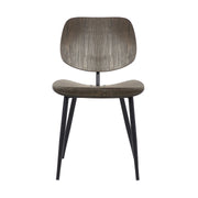 Miki Mid-Century Black and Walnut Wood Dining Accent Chairs (Set of 2) - Furniture City (CA)l